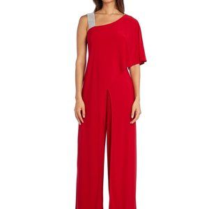 Asymmetric Jumpsuit with Diamante Shoulder NWT